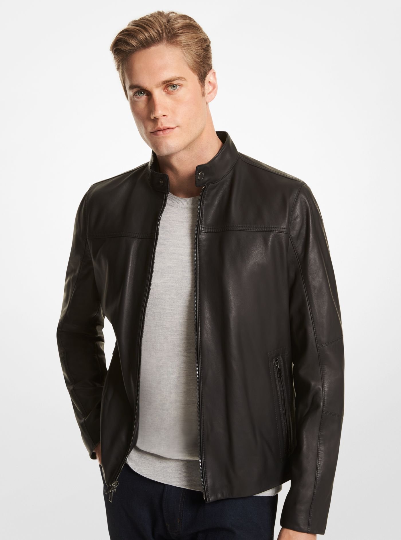 Lark Black Trucker Leather Jacket