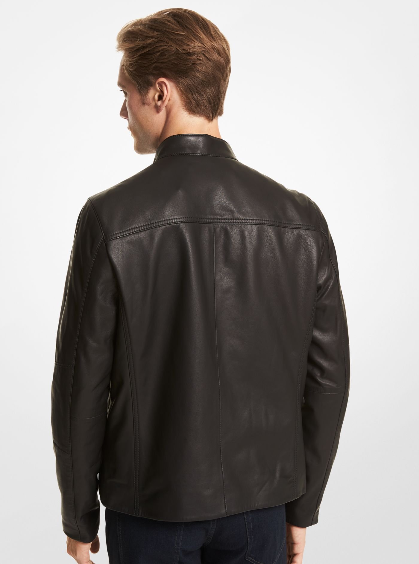 Alternative view of Lark Black Trucker Leather Jacket