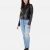 Alexa Black Leather Trucker Jacket - Image 4