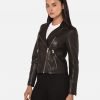Badly Women Biker Leather Jacket - Image 2