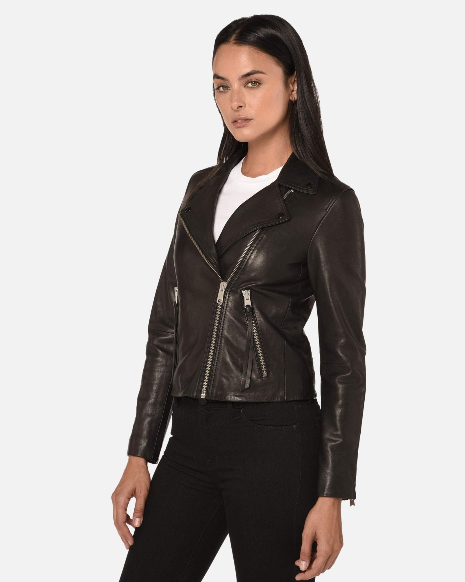 Alternative view of Badly Women Biker Leather Jacket