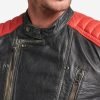 Brad Vintage Moto Racer Leather Jacket - Image 3