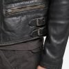 Brad Vintage Moto Racer Leather Jacket - Image 6