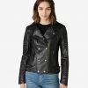 Brandy Black Quilted Biker Leather Jacket - Image 2