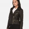 Cargo Black Moto Leather Jacket - Image 2
