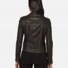Cargo Black Moto Leather Jacket - Image 3