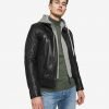 Eric Black Hooded Leather Jacket - Image 4