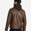 Eric Brown Hooded Leather Jacket - Image 3