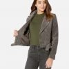 Eva Suede French Grey Moto Leather Jacket - Image 5