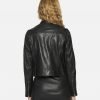 Flawn Womens Racer Leather Jacket - Image 2