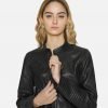 Flawn Womens Racer Leather Jacket - Image 4