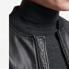 Flight Black Bomber Leather Jacket - Image 3