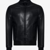 Flight Black Bomber Leather Jacket - Image 6