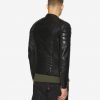Gladiator Black Biker Leather Jacket - Image 3