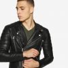 Gladiator Black Biker Leather Jacket - Image 4