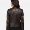 Halle Women Black Leather Racer Jacket - Image 3