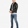 Hamp Black Hooded Leather Jacket - Image 2