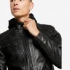 Hamp Black Hooded Leather Jacket - Image 5