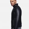 John Black Shearling Leather Jacket - Image 3