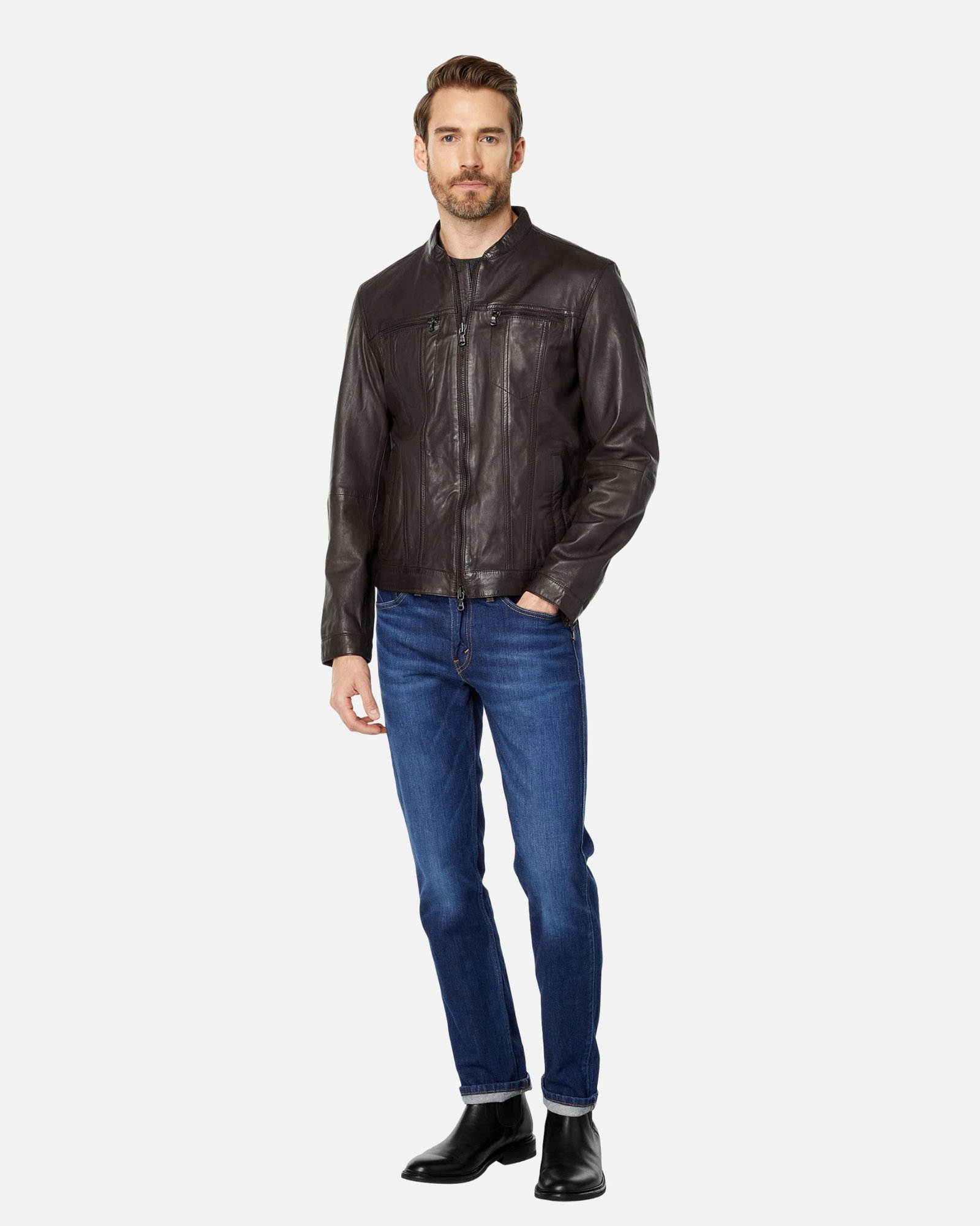 John Brown Band Collar Racer Jacket - Image 4