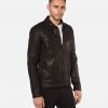 Lark Black Trucker Leather Jacket - Image 4