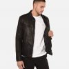 Lark Black Trucker Leather Jacket - Image 5