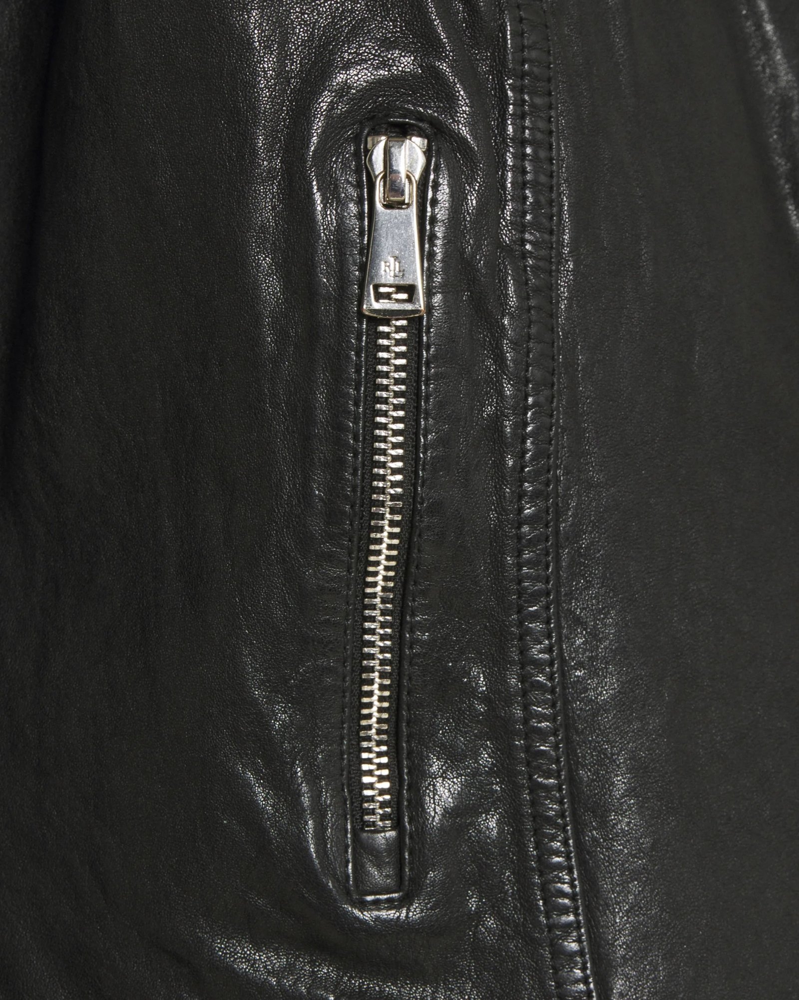 Lena Womens Jet Black Biker Leather Jacket - Image 6