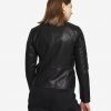 Melisa Womens Black Racer Leather Jacket - Image 2