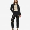 Melisa Womens Black Racer Leather Jacket - Image 3