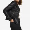Melisa Womens Black Racer Leather Jacket - Image 4