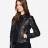 Michael Black Racer Leather Jacket - Image 2