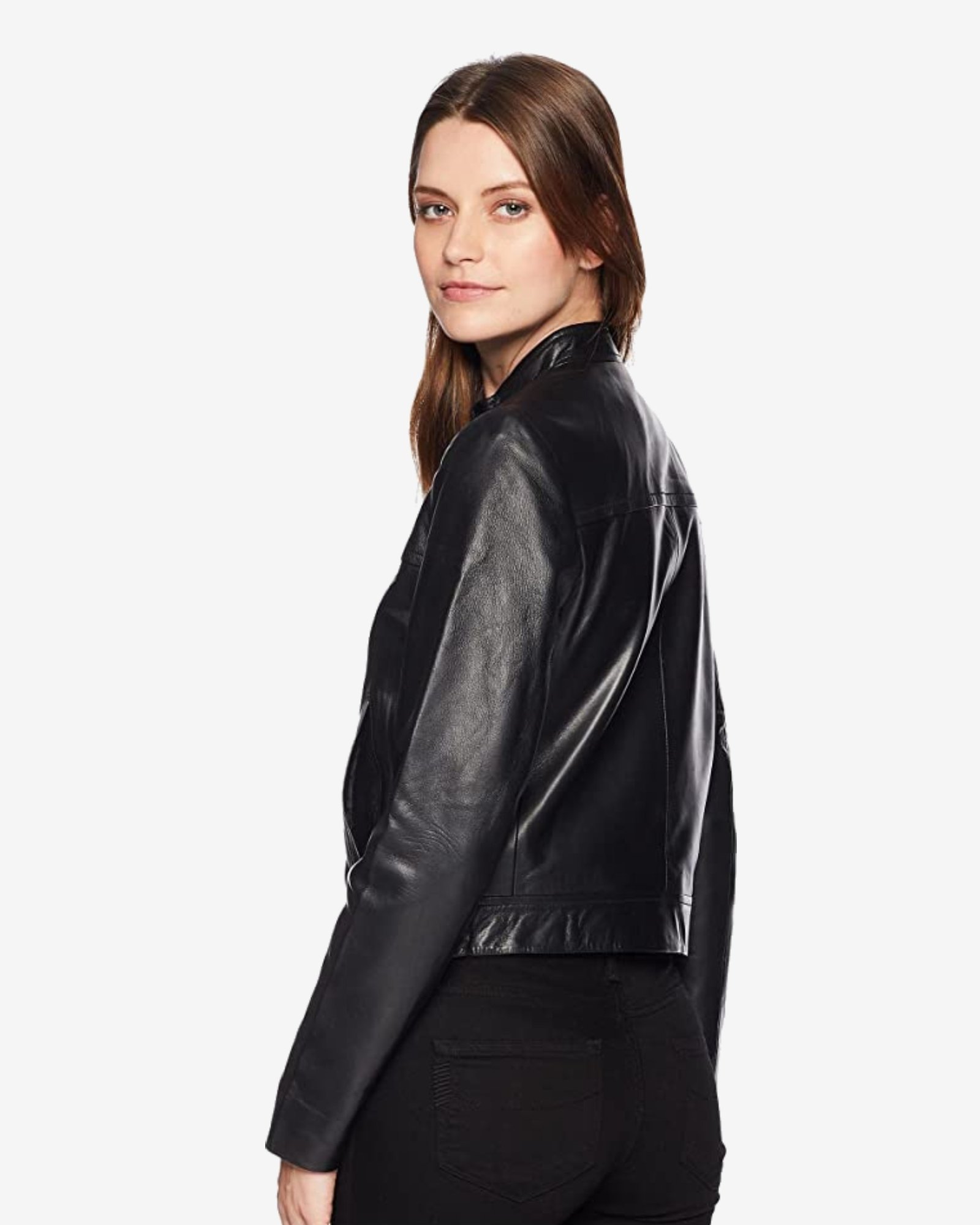 Michael Black Racer Leather Jacket - Image 3