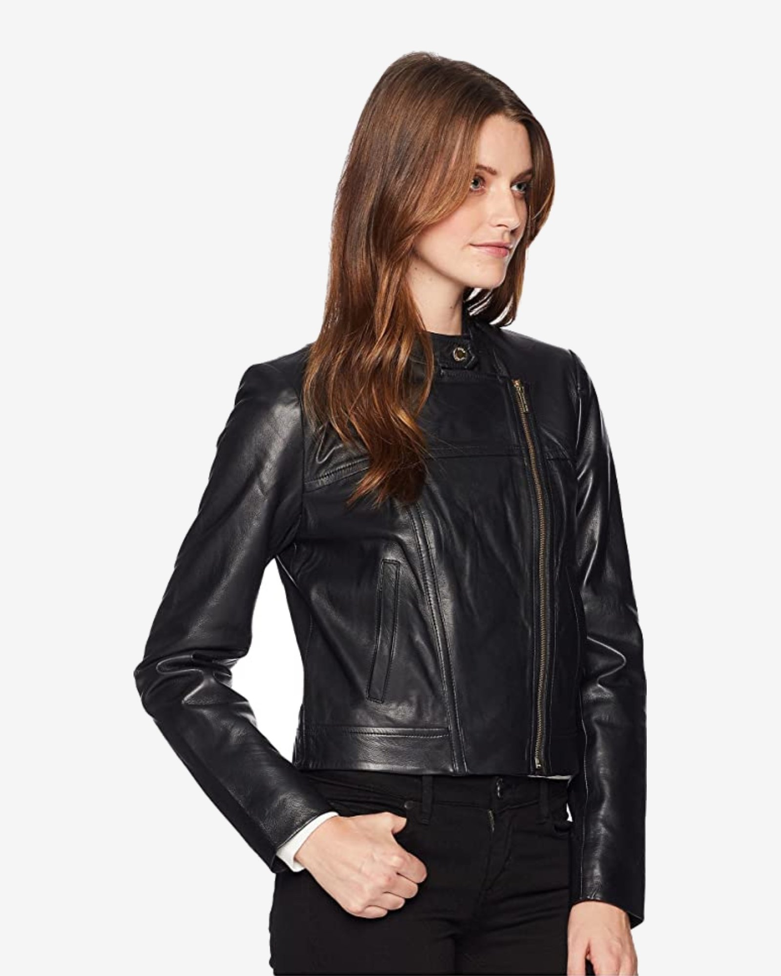 Michael Black Racer Leather Jacket - Image 4