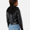Molly Black Hooded Leather Biker Jacket - Image 2