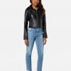 Molly Black Hooded Leather Biker Jacket - Image 4