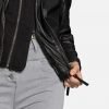 Nohl Womens Black Hooded Leather Jacket - Image 3