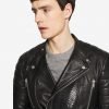 GLADIATOR PYTON Black Biker Leather Jacket - Image 4