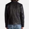Polo Men Black Cafe Racer Leather Jacket - Image 2