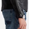 Polo Men Black Cafe Racer Leather Jacket - Image 3