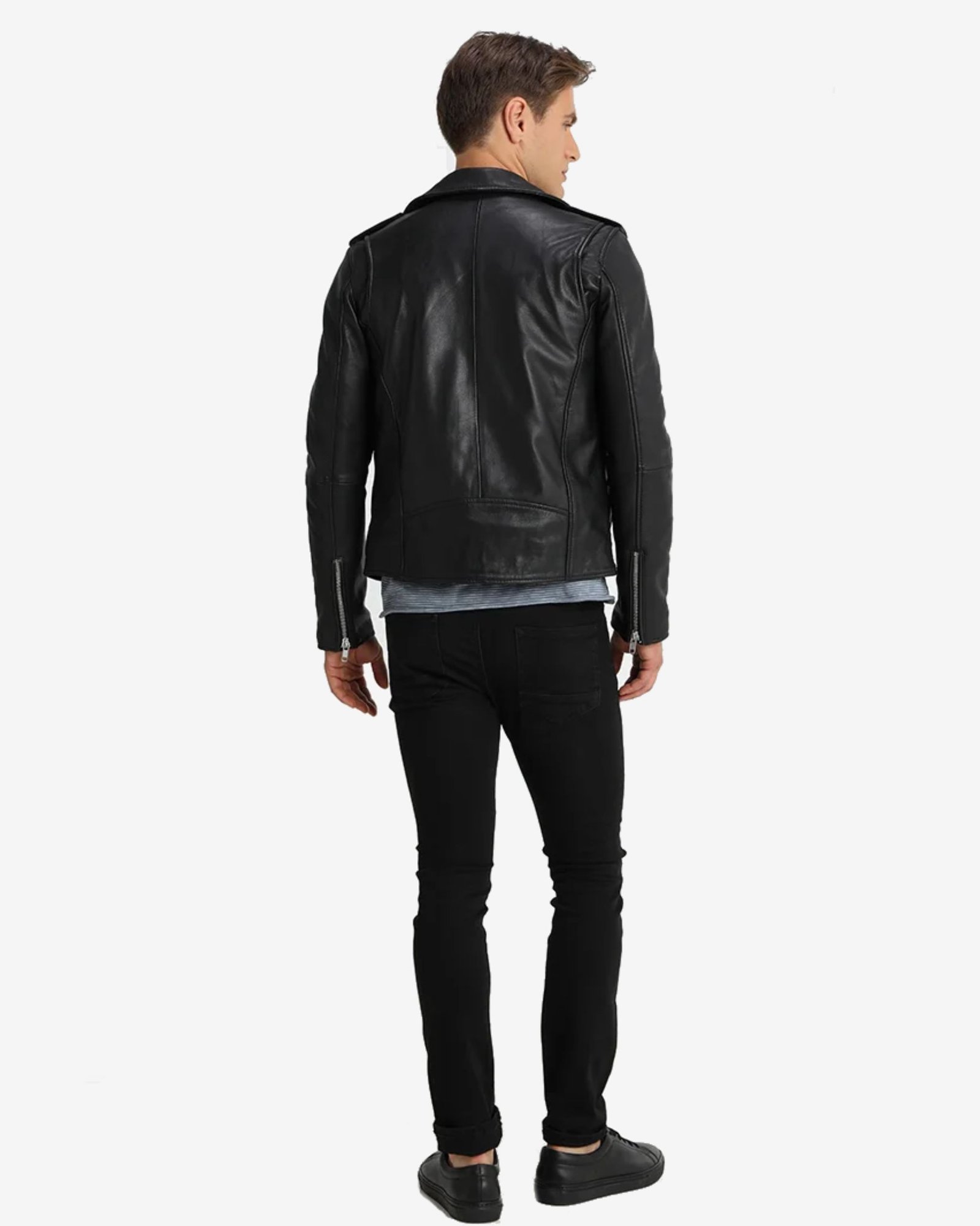 Rocky Mens Black Biker Leather Jacket - Image 3