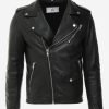 Rocky Mens Black Biker Leather Jacket - Image 5
