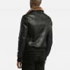 Sand Detachable Shearling Collared Leather Jacket - Image 2