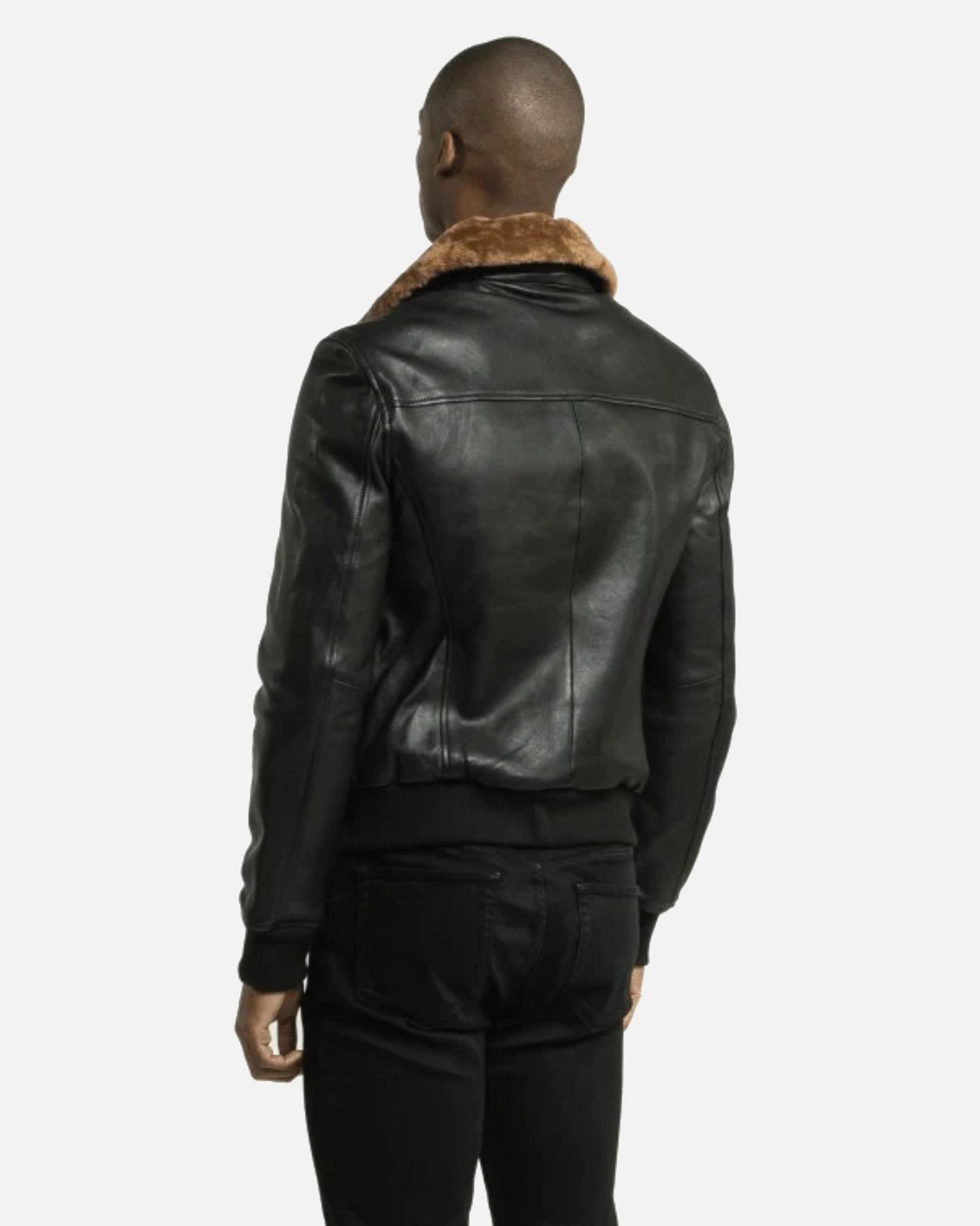 Alternative view of Sand Detachable Shearling Collared Leather Jacket