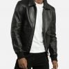 Sand Detachable Shearling Collared Leather Jacket - Image 6