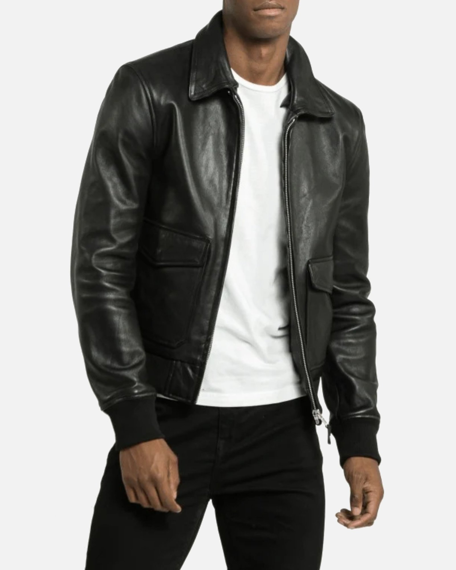 Sand Detachable Shearling Collared Leather Jacket - Image 6