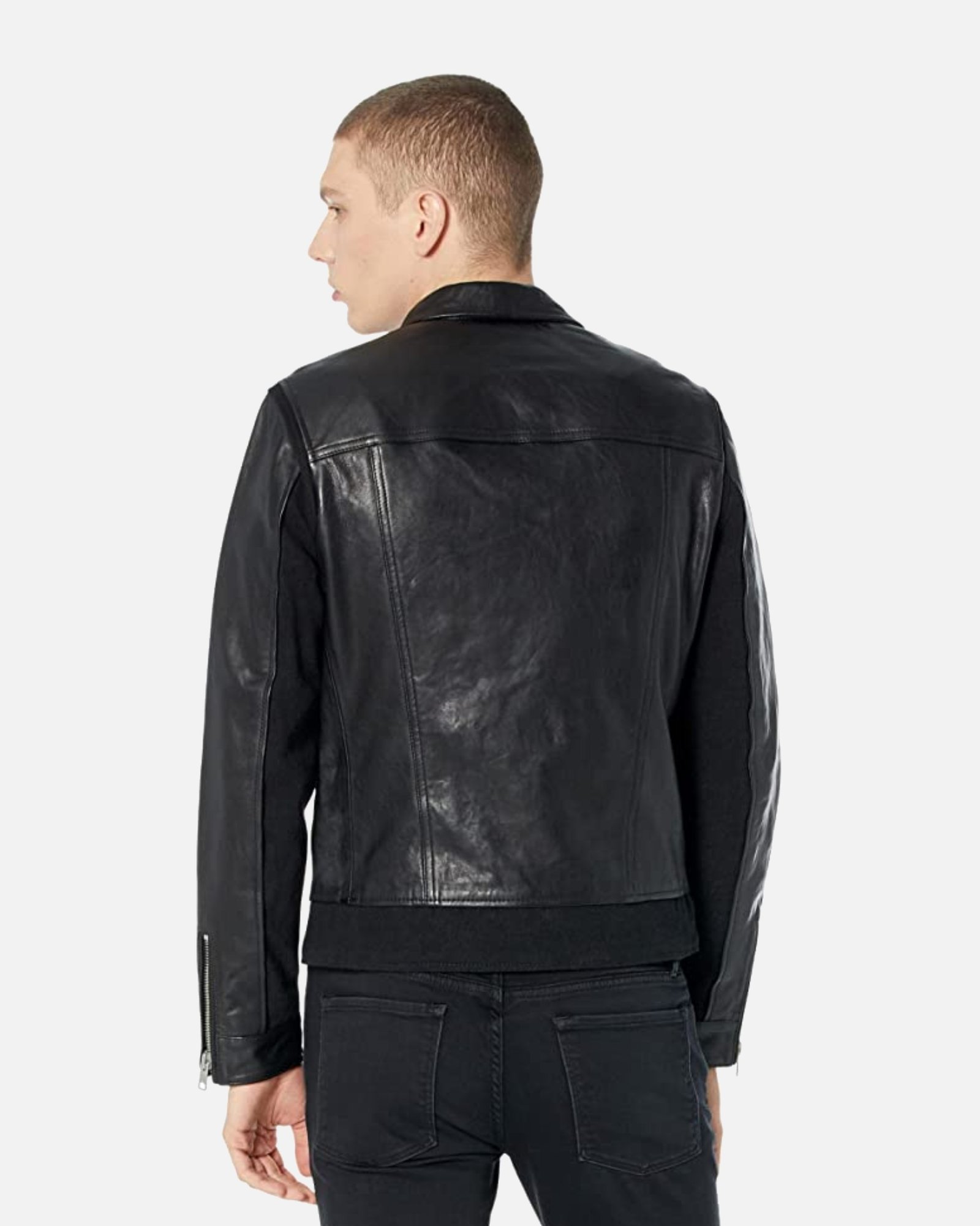 Alternative view of Staro Men Biker Leather Jacket