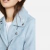 Women Pale Blue Suede Leather Jacket - Image 5