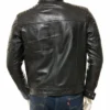 Men's Black Real Leather Cafe Racer Biker Jacket: Thornbury - Image 3
